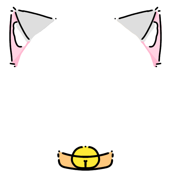 orange collar light gray cat ears Decoration
